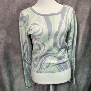 525 America Purple + White Swirl Low Back Short Sweater‎ Indie Y2K Vibes